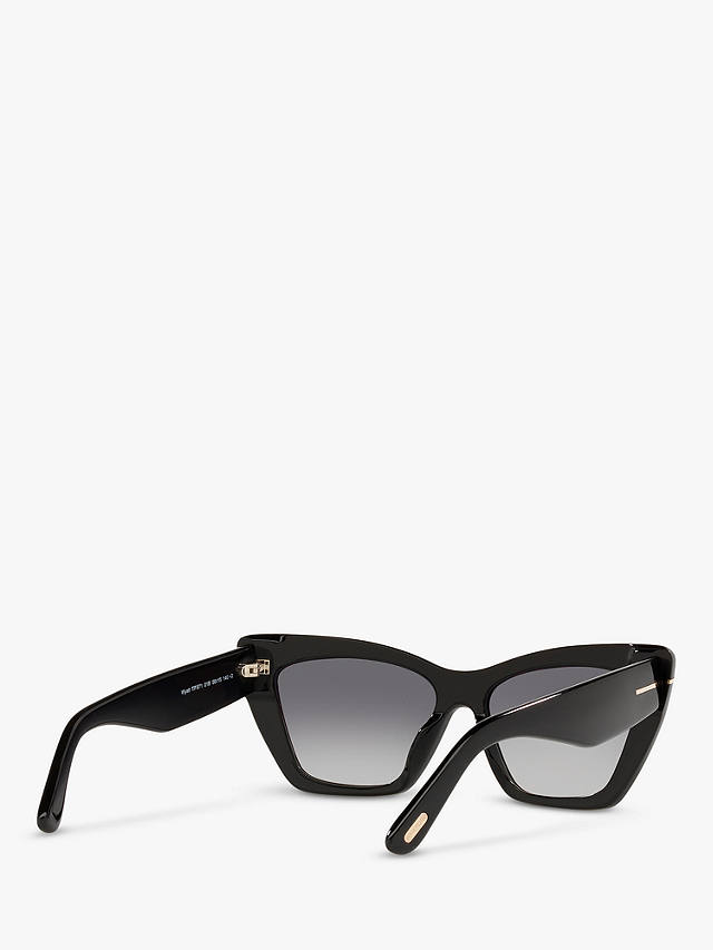 TOM FORD FT0871 Women's Wyatt Cat's Eye Sunglasses, Black/Grey Gradient