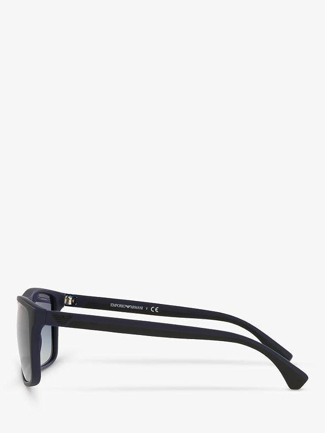 Emporio Armani EA4033 Men's Square Sunglasses, Black/Blue Gradient