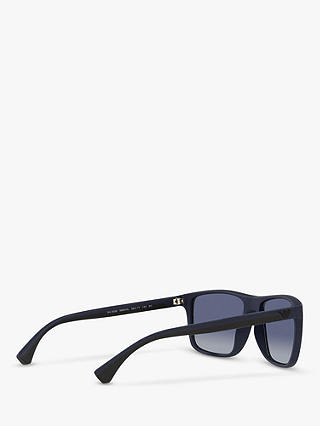 Emporio Armani EA4033 Men's Square Sunglasses, Black/Blue Gradient