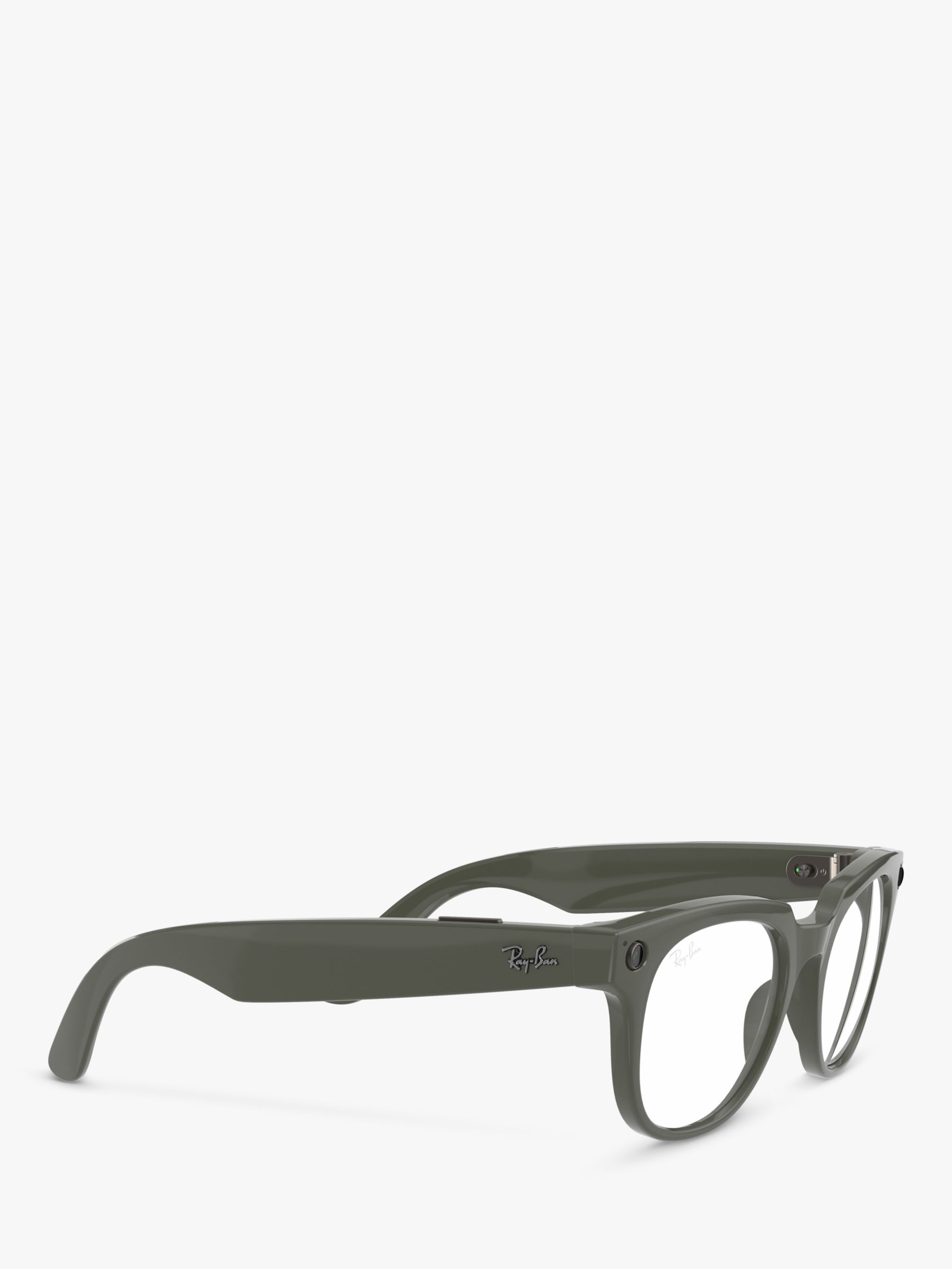 Ray-Ban Stories Meteor Square Smart Sunglasses, Shiny Olive/Green 15 at  John Lewis & Partners
