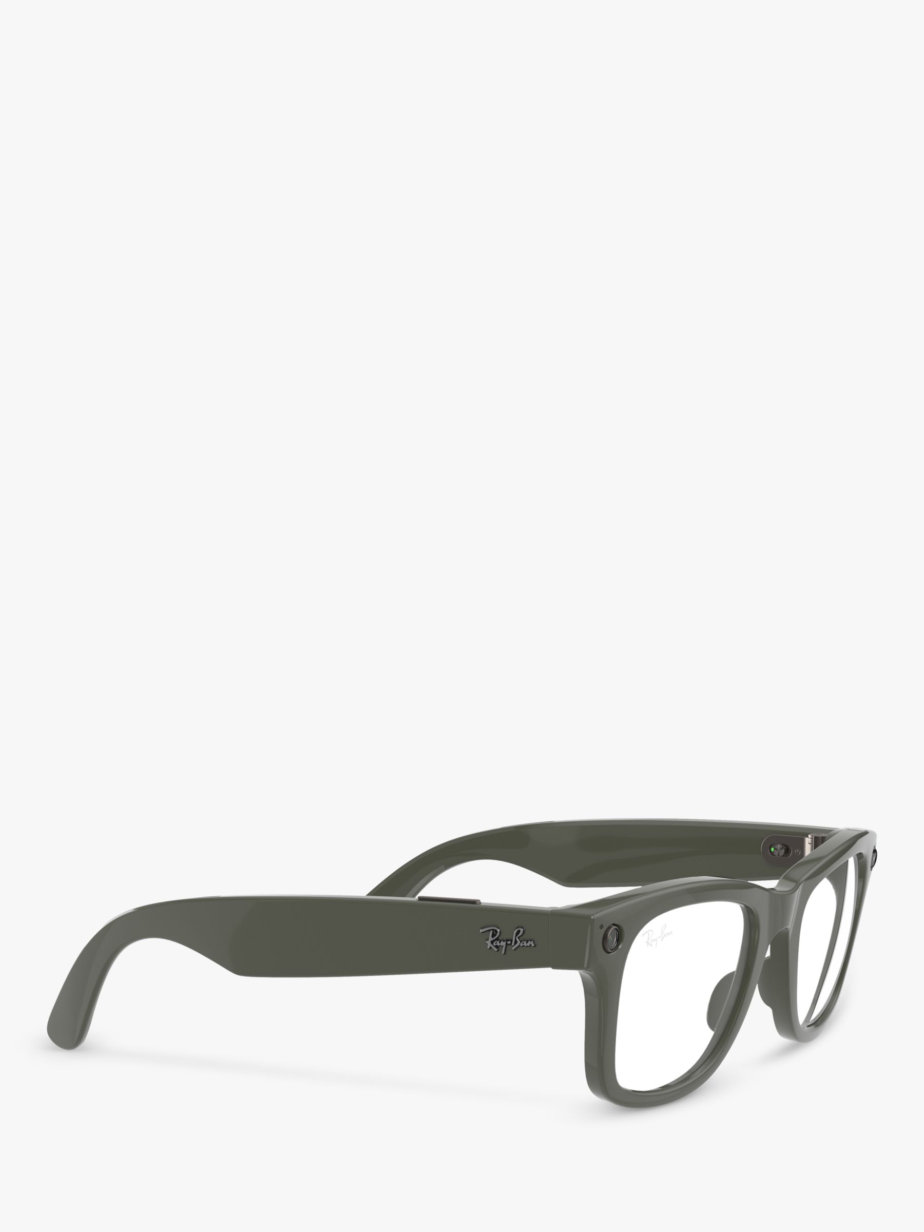 Ray-Ban Stories Wayfarer Smart Sunglasses, Shiny Olive/Green G15 at John  Lewis & Partners