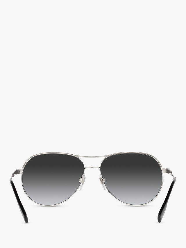 Burberry BE3122 Women's Aviator Sunglasses, Silver/Black