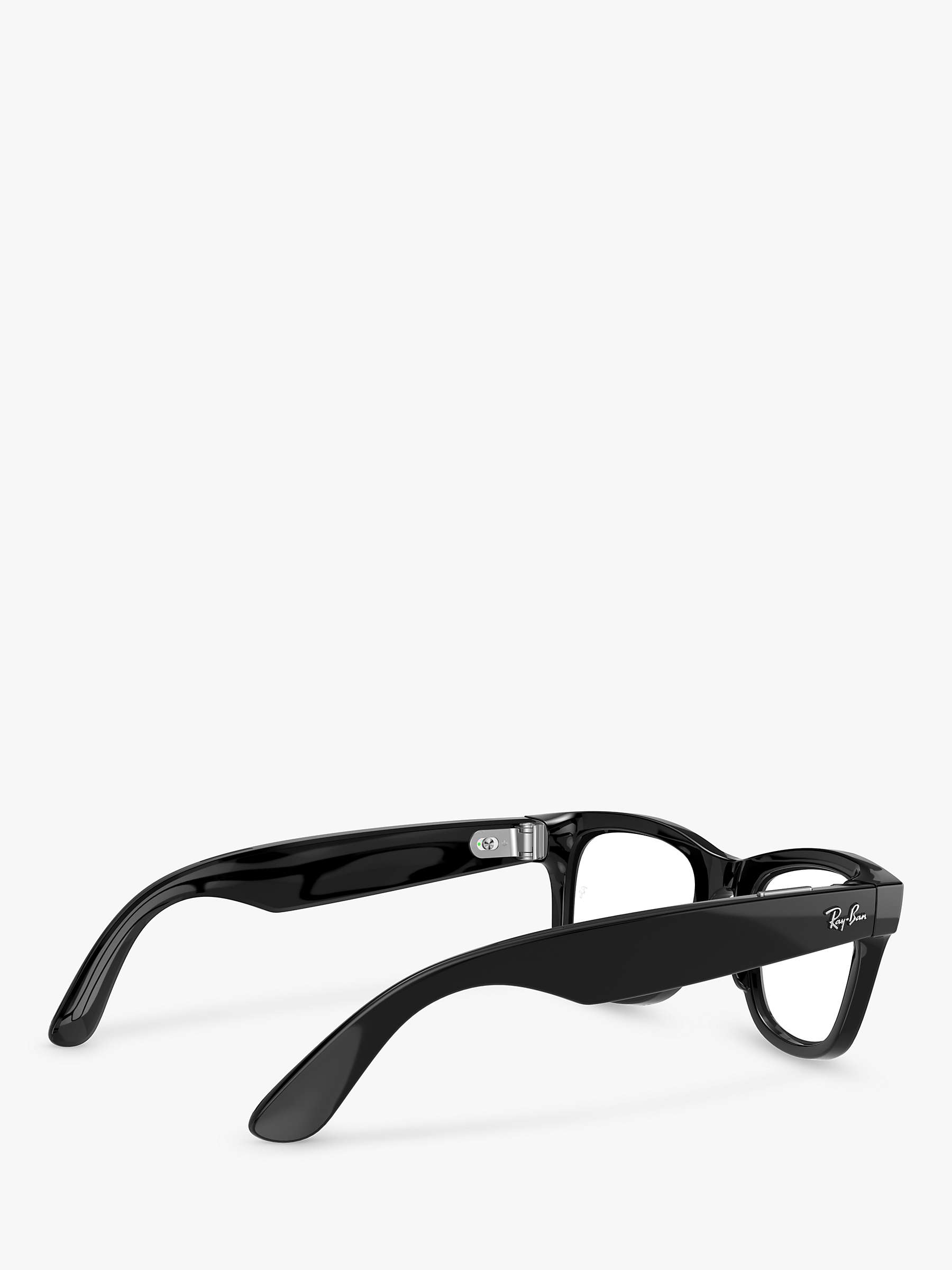 Buy Ray-Ban Stories Wayfarer Smart Sunglasses, Shiny Black/Clear Online at johnlewis.com