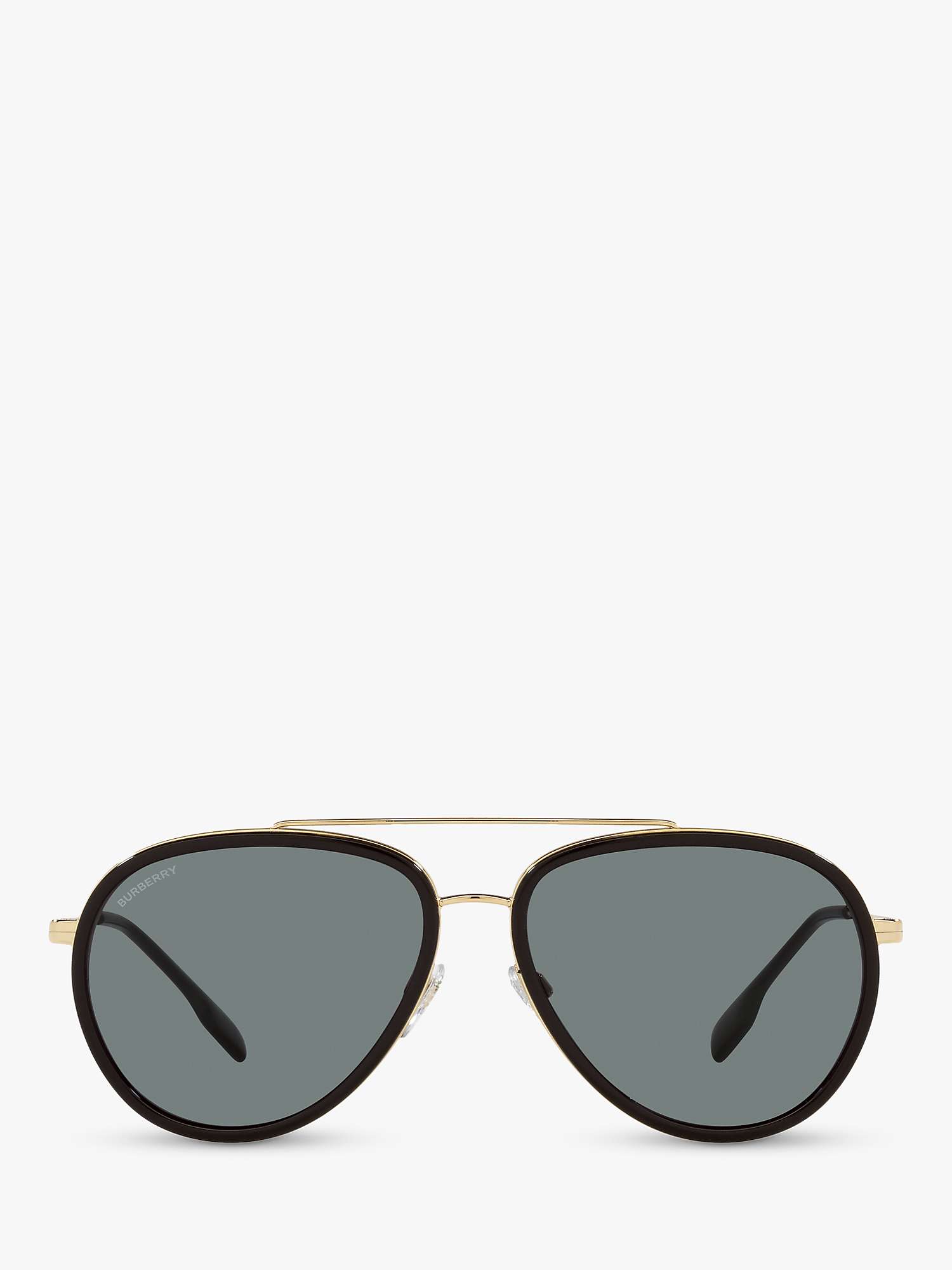 Buy Burberry BE3125 Men's Oliver Polarised Aviator Sunglasses, Gold/Grey Online at johnlewis.com