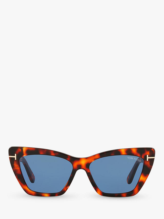 TOM FORD FT0871 Women's Wyatt Cat's Eye Sunglasses, Tortoise/Blue