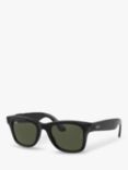 Ray-Ban Stories Wayfarer Smart Sunglasses, Shiny Black/Green