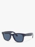 Ray-Ban Stories Wayfarer Large Smart Sunglasses, Shiny Blue/Blue