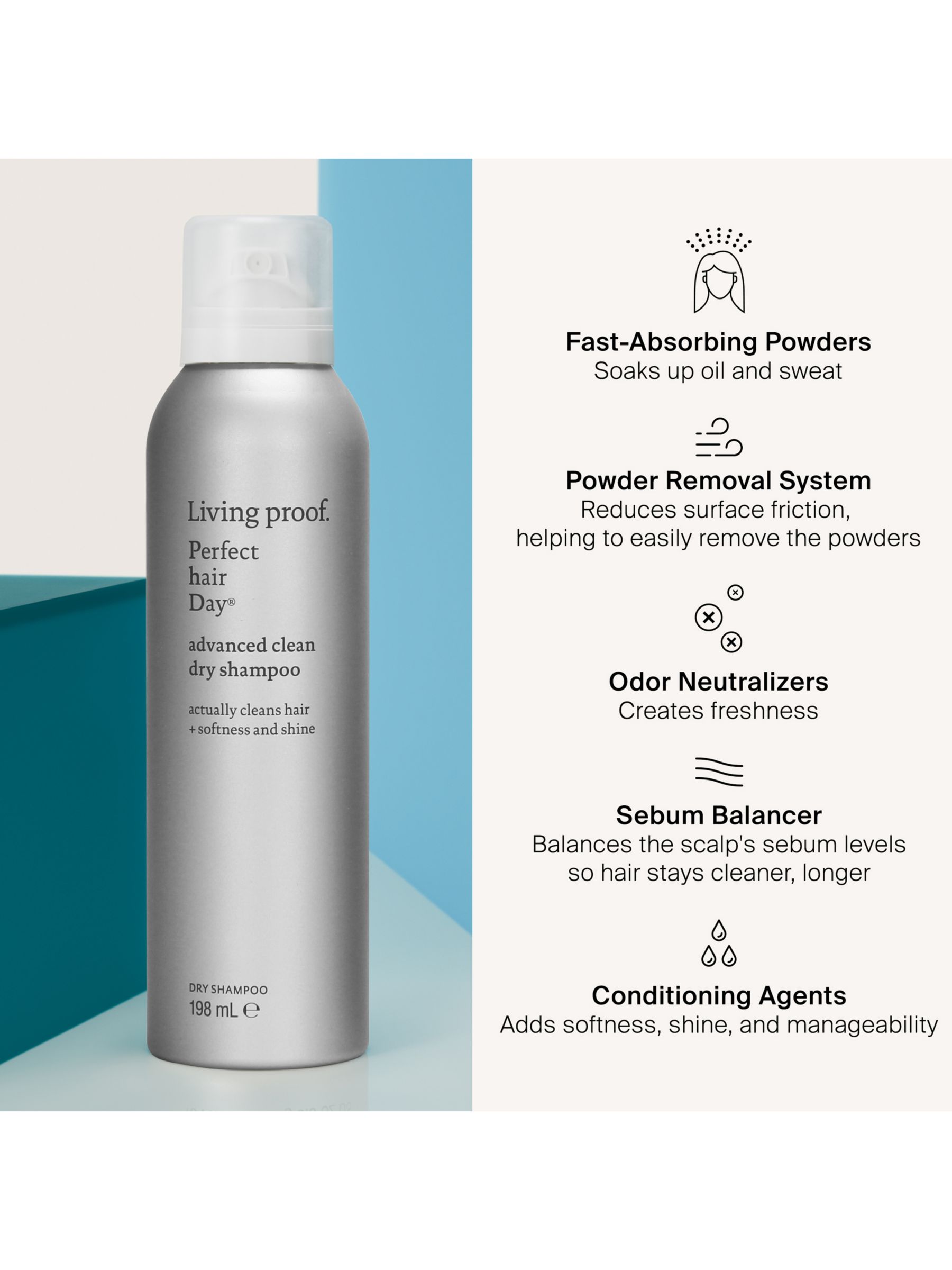 Living Proof Perfect Hair Day Advanced Clean Dry Shampoo, 198ml 3