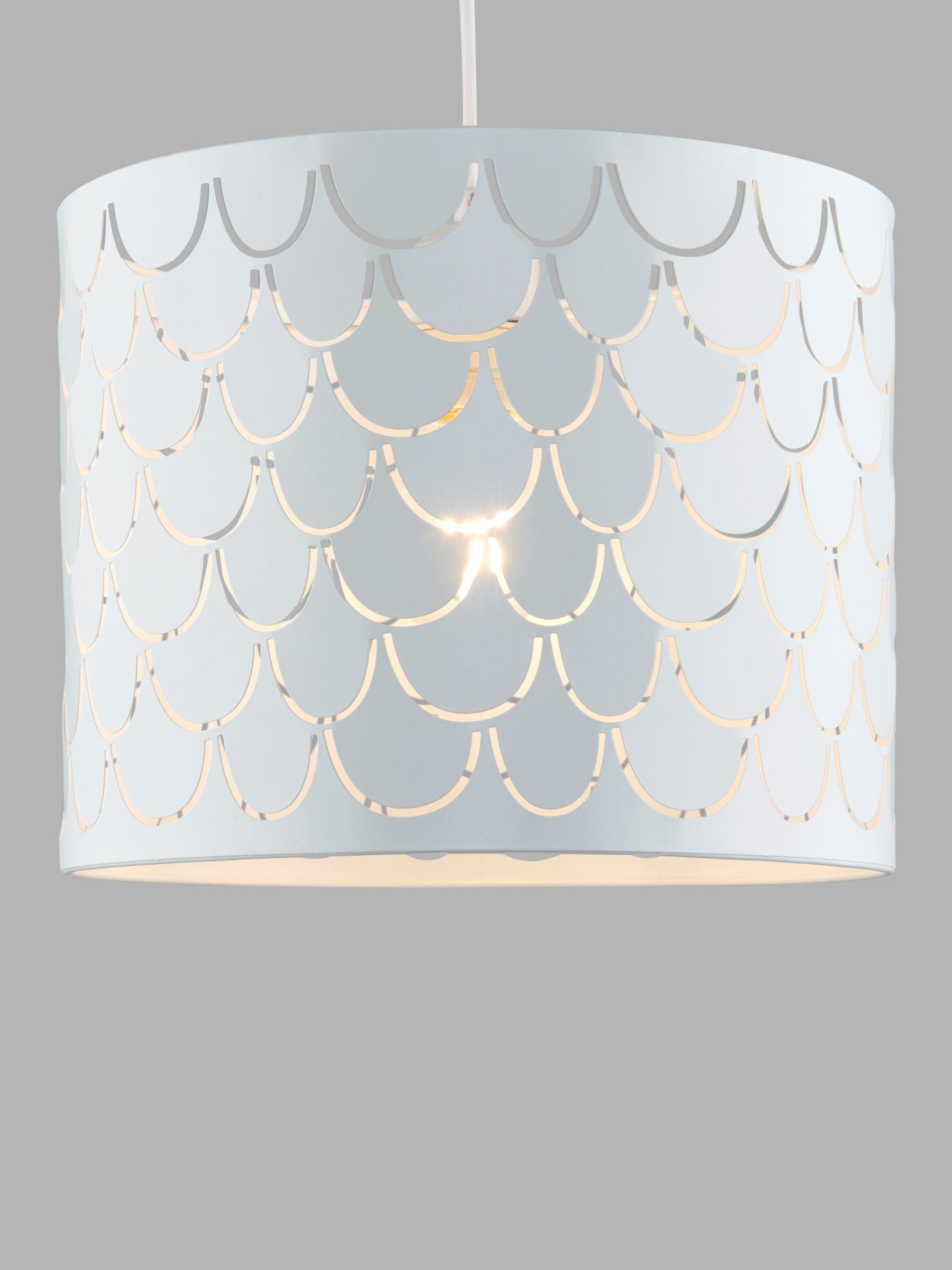 little home at John Lewis Mermaid Scallop Metal Easy-to-Fit Ceiling Shade, White