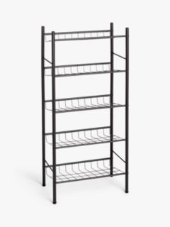 House by John Lewis Metal 3 Tier Shoe Rack, Black