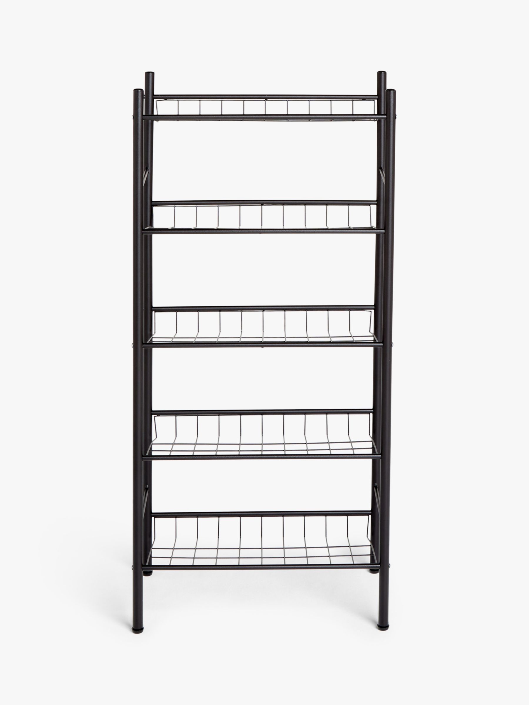 House by John Lewis Metal 3 Tier Shoe Rack, Black