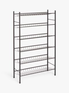 House by John Lewis Metal 3 Tier Shoe Rack, Black