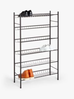 House by John Lewis Metal 3 Tier Shoe Rack, Black