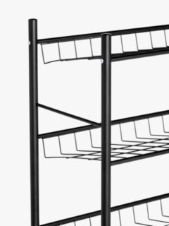 House by John Lewis Metal 3 Tier Shoe Rack, Black