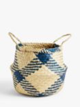 John Lewis Blue Pattern Seagrass Basket