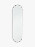 ANYDAY John Lewis & Partners Thin Metal Frame Lozenge Wall Mirror, 120 x 30cm, Black