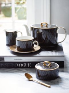 Wedgwood Gio Gold Bone China Cream Jug & Sugar Bowl Set, Black