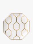 Wedgwood Gio Gold Bone China Octagonal Side Plate, 23cm, White/Gold