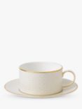 Wedgwood Gio Gold Bone China Tea Cup & Saucer, White/Gold