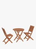 ANYDAY John Lewis & Partners 2-Seater Folding Garden Bistro Table & Chairs Set, FSC-Certified (Eucalyptus Wood), Natural