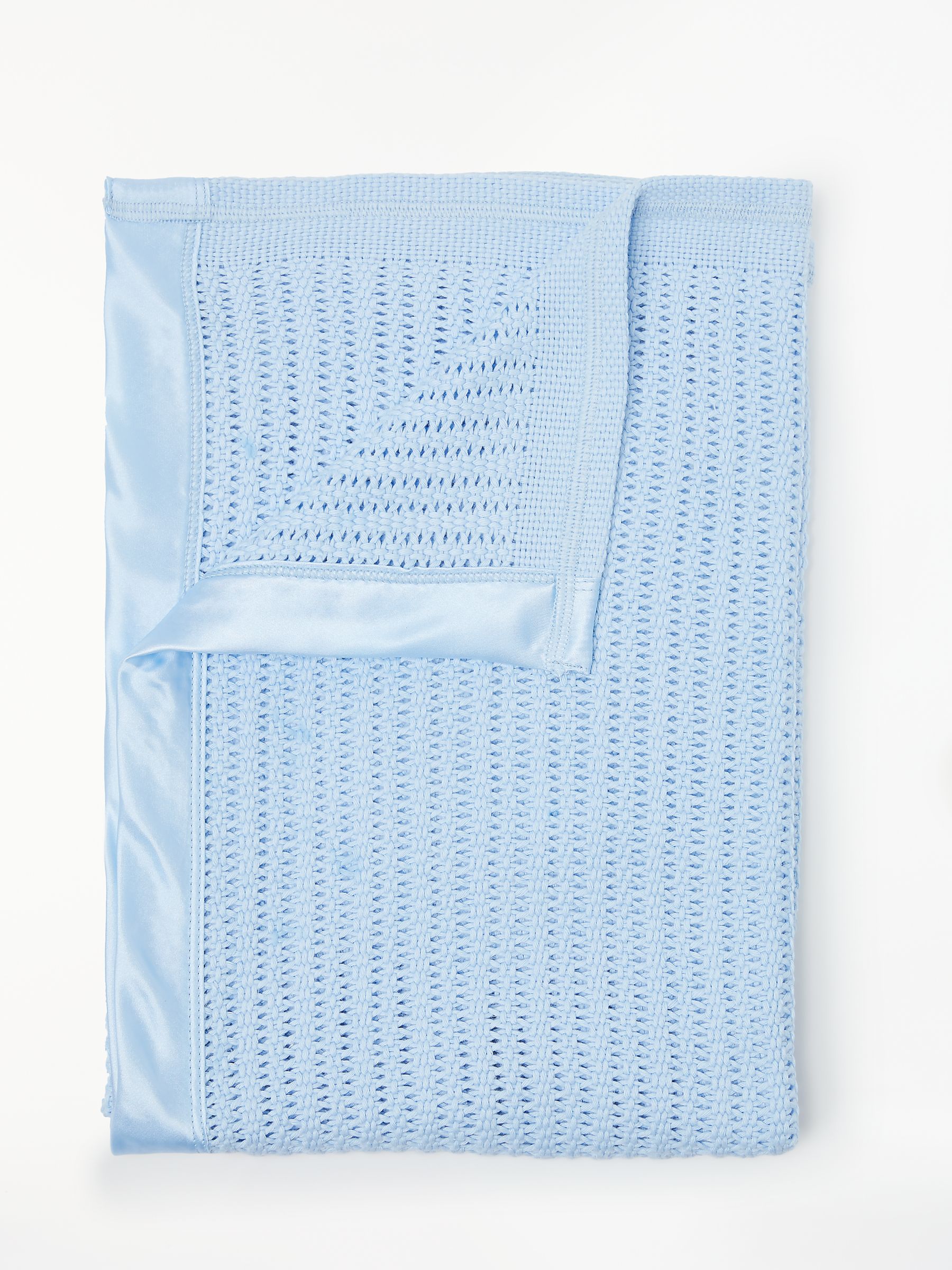 John Lewis Baby GOTS Organic Cotton Cellular Pram Blanket, 90 x 70cm, Grey