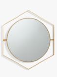 John Lewis + Swoon Beauvoir Hexagon Metal Frame Wall Mirror, 75 x 65cm, Gold