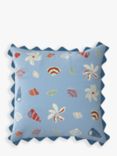 John Lewis & Partners Sea Shell Garden Cushion, 43 x 43cm, Blue/Multi