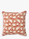 John Lewis & Partners Fan Flower Garden Cushion, 43 x 43cm, Orange