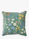 John Lewis Floral Print Garden Cushion, 43 x 43cm, Onyx/Multi