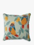 John Lewis & Partners Birds & Fruit Garden Cushion, 50 x 50cm, Green/Multi