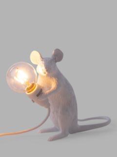 retorta estético Rendición Seletti Sitting Mouse Table Lamp, White