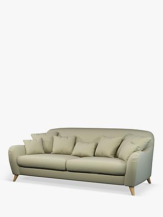 Laze Range, John Lewis Laze Large 3 Seater Sofa, Light Leg, Easy Clean Chunky Chenille Putty