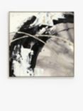John Lewis & Partners 'Gilded Arcs 2' Abstract Framed Canvas Print, 34 x 34cm, Grey/Gold