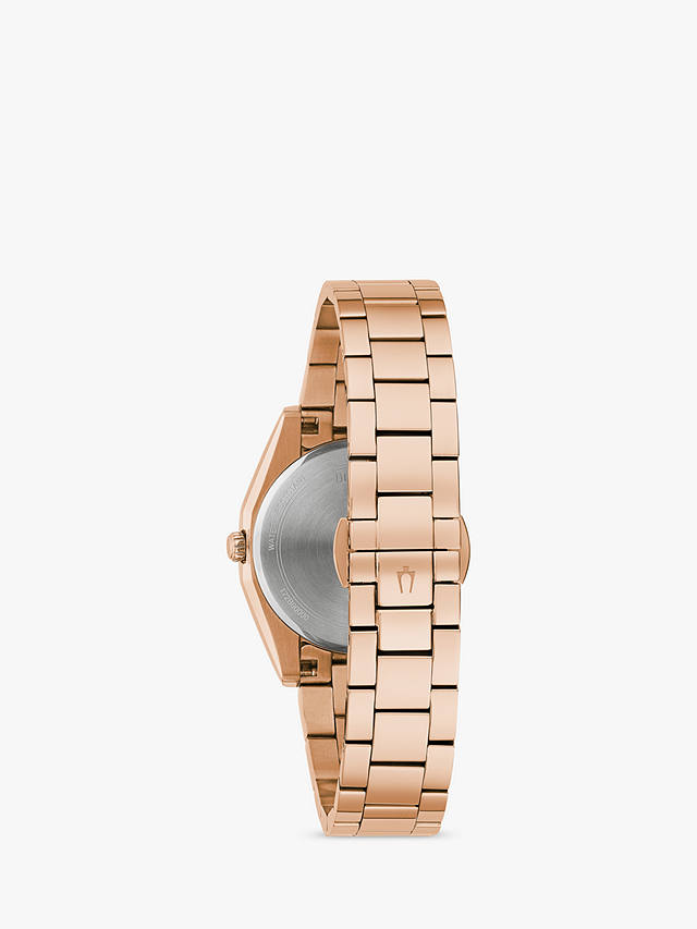 Bulova Women's Surveyor Diamond Bracelet Strap Watch, Rose Gold/Grey 97P156