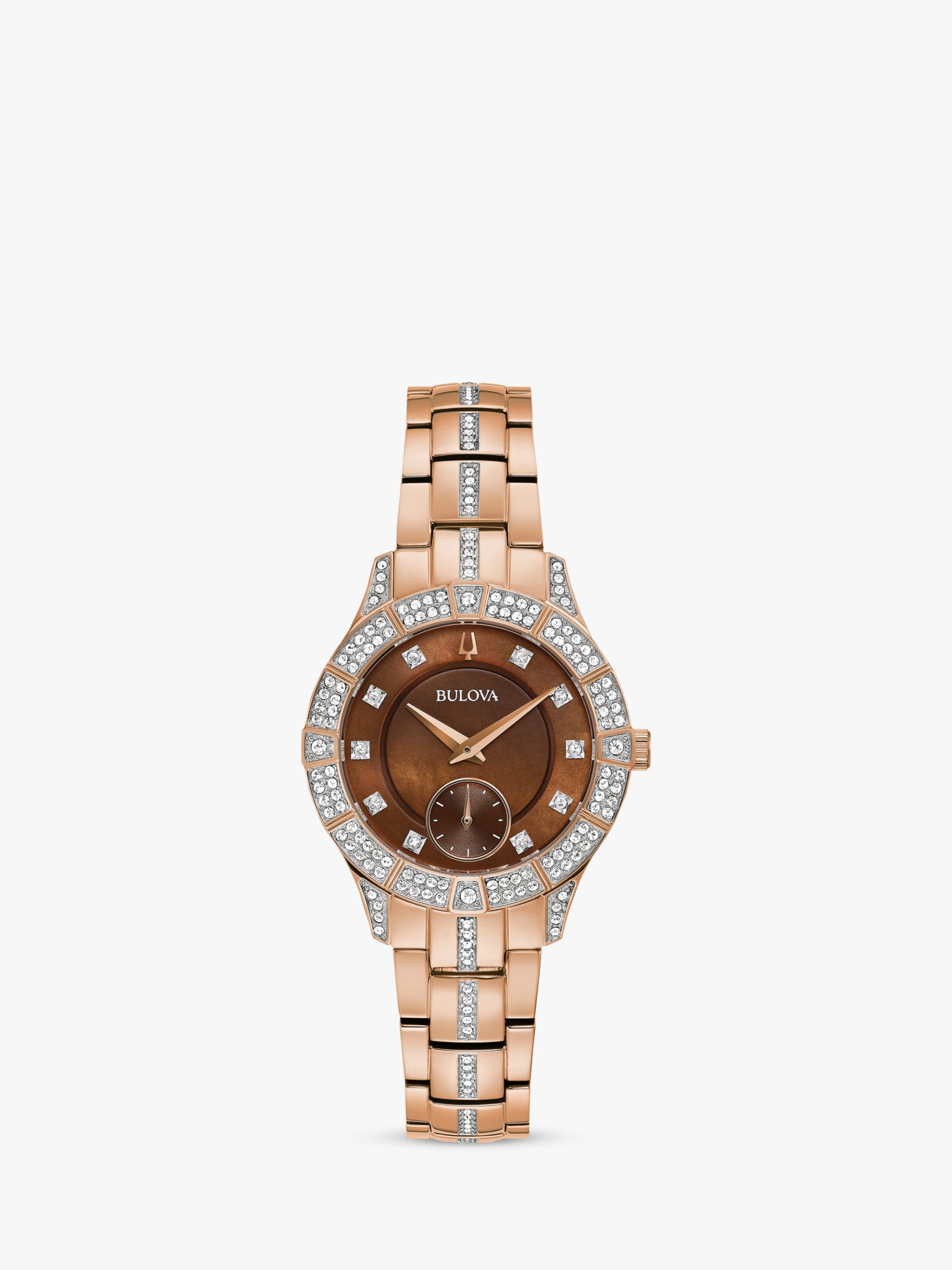 Bulova Women's Phantom Crystal Bracelet Strap Watch, Rose Gold 98L284