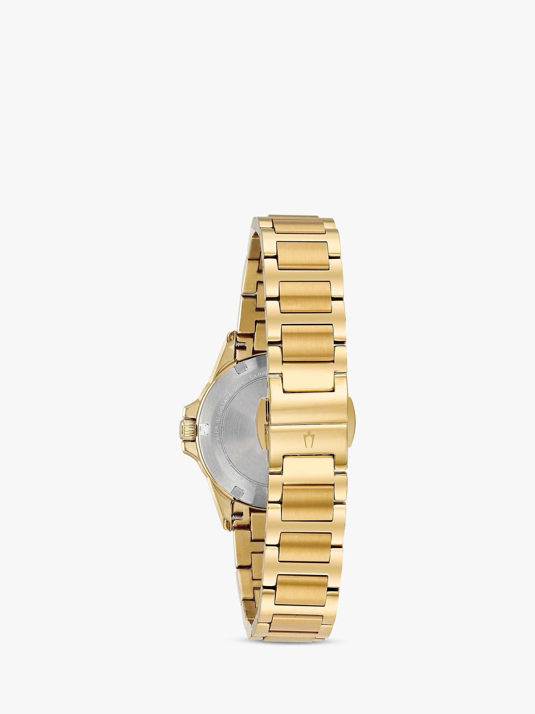 Buy Bulova Women's Marine Star Diamond Date Bracelet Strap Watch, Gold 98R235 Online at johnlewis.com