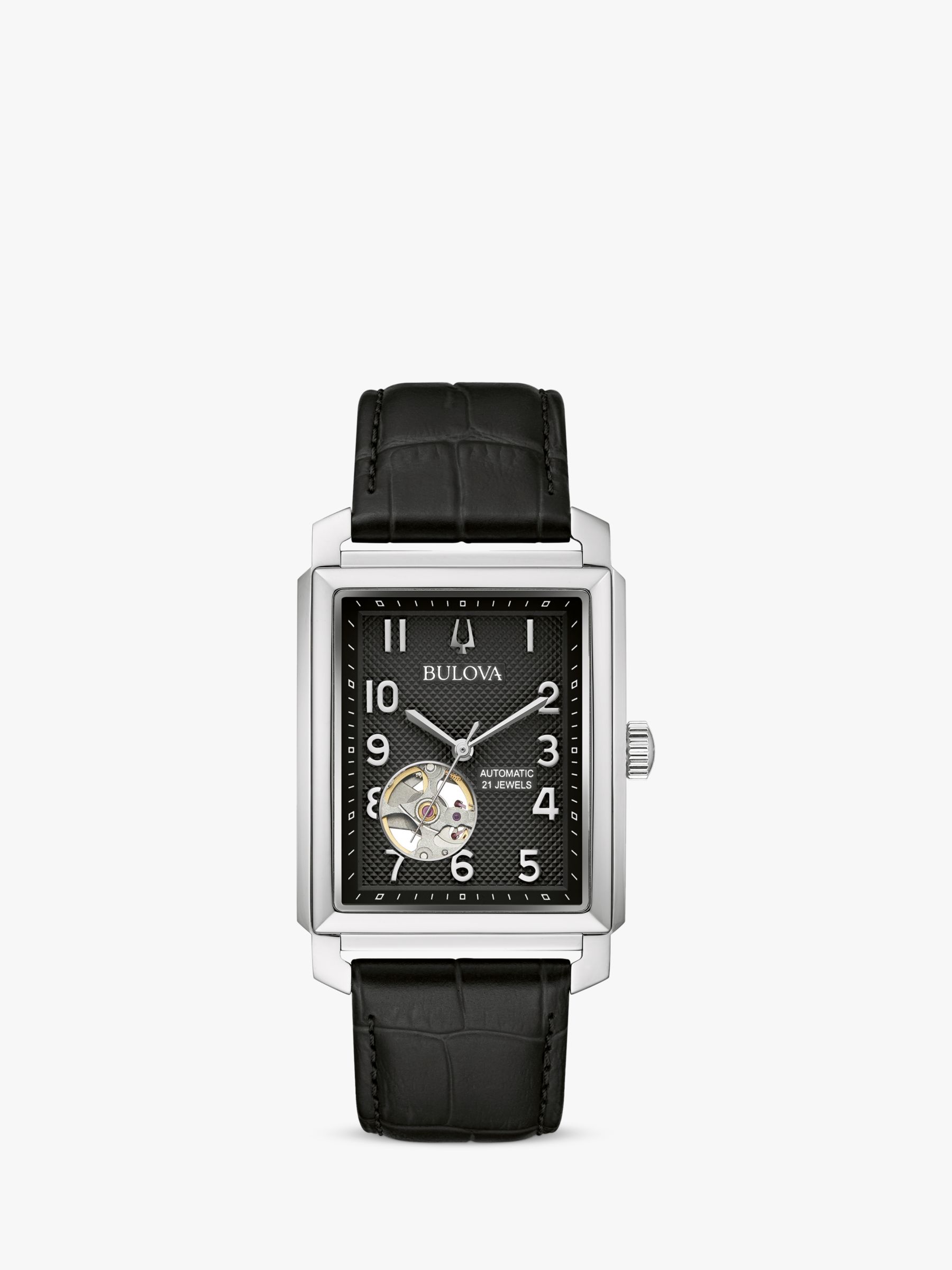 Bulova Men's Sutton Heartbeat Automatic Leather Strap Watch at John ...