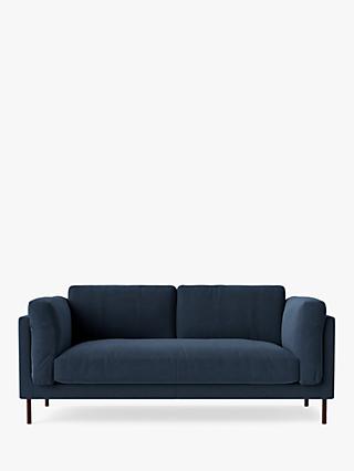 Munich Range, Swoon Munich Medium 2 Seater Sofa, Dark Leg, Indigo Wool