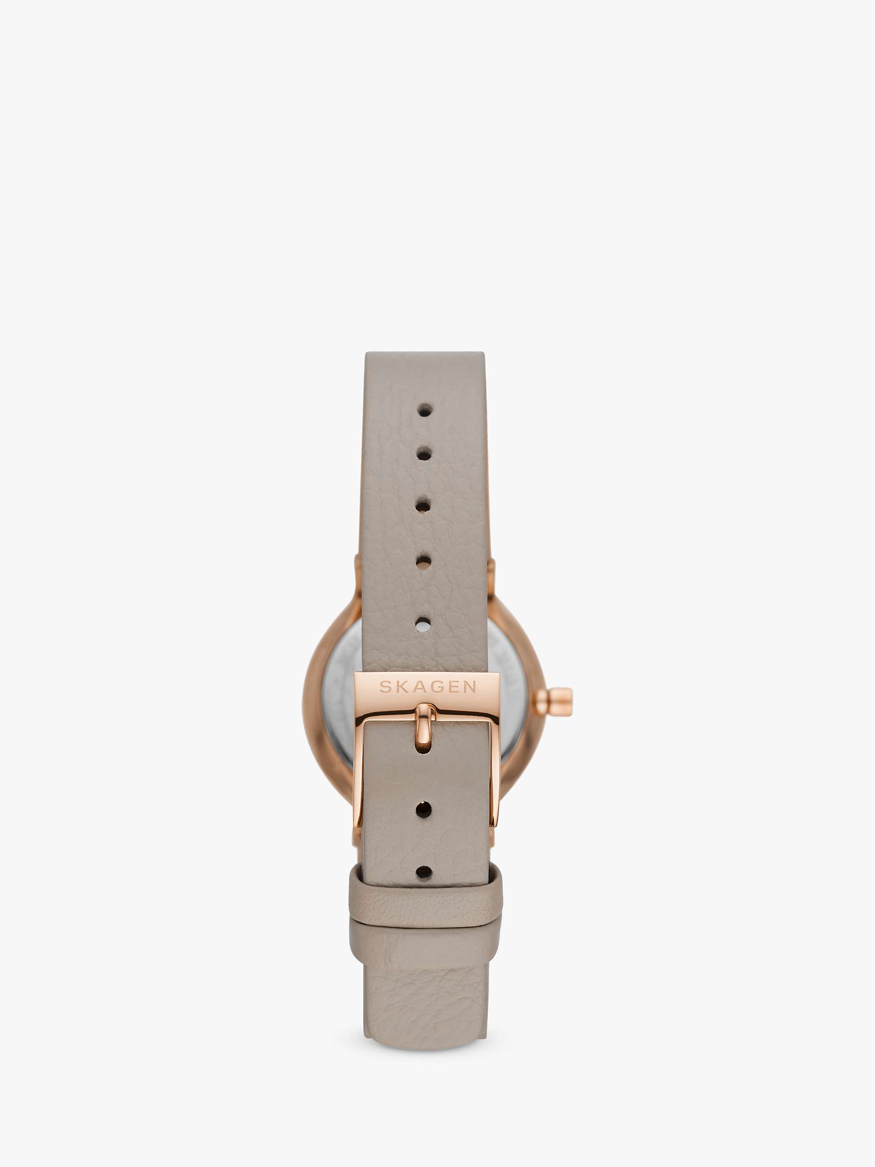 Buy Skagen SKW3005 Women's Freja Eco Leather Strap Watch, Brown/Rose Gold Online at johnlewis.com