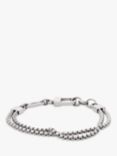 Emporio Armani Women's Eagle Logo Double Chain Bracelet, Silver