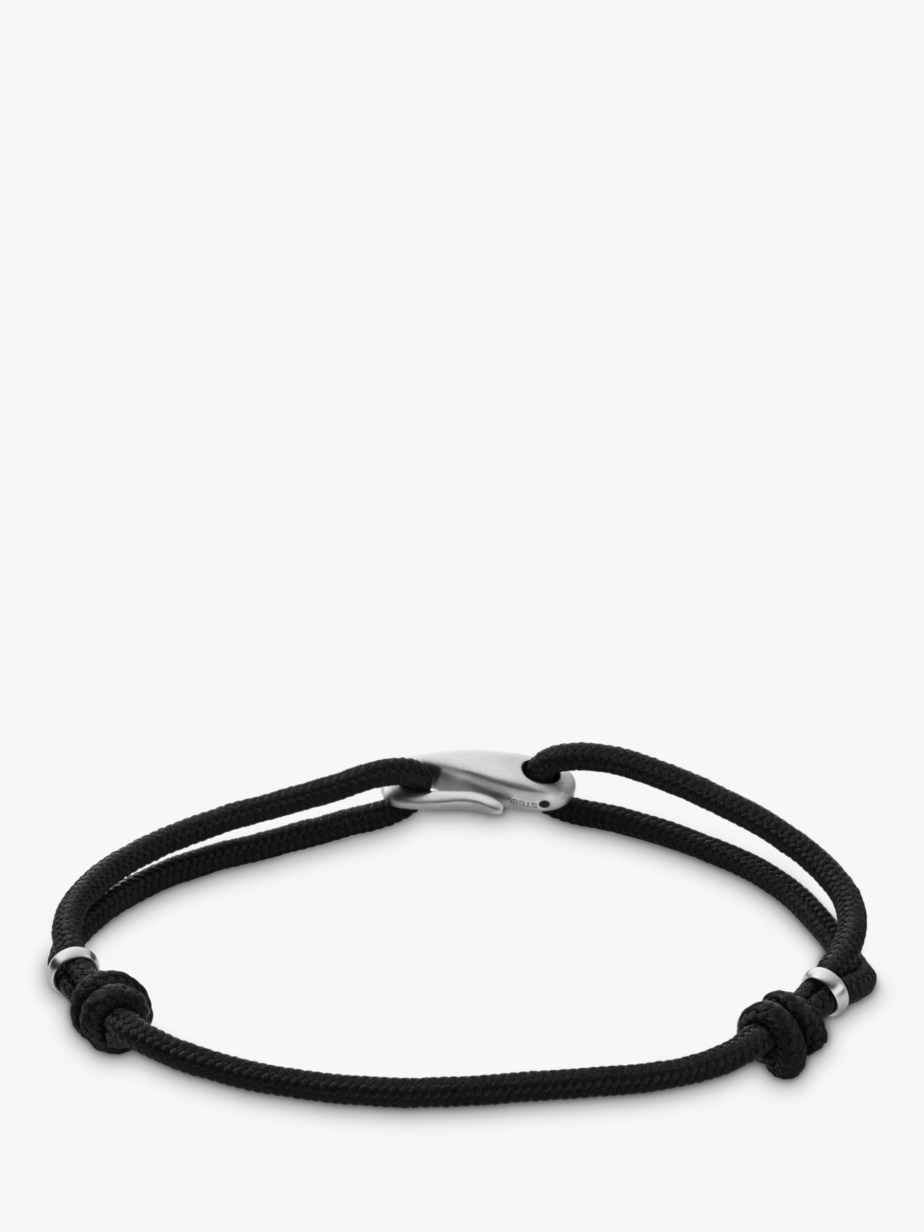 Skagen Nylon Wrap Hook Bracelet, Black at John Lewis & Partners