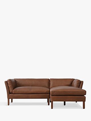 Groucho Range, Halo Groucho Grand 4 Seater RHF Chaise End Leather Sofa, Riders Nut