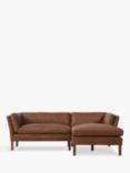 Halo Groucho Grand 4 Seater RHF Chaise End Leather Sofa, Riders Nut
