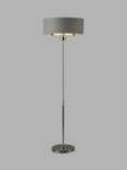 Laura Ashley Sorrento Floor Lamp, Polished Nickel/Charcoal Grey