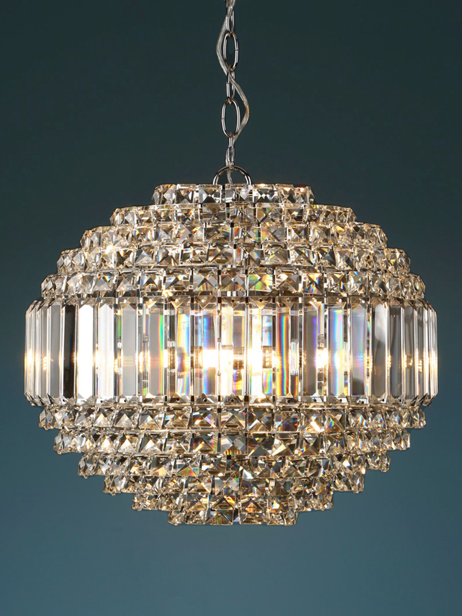 Photo of Laura ashley vienna crystal glass globe ceiling light clear/polished chrome