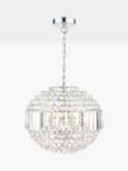 Laura Ashley Vienna Crystal Glass Globe Ceiling Light, Clear/Polished Chrome