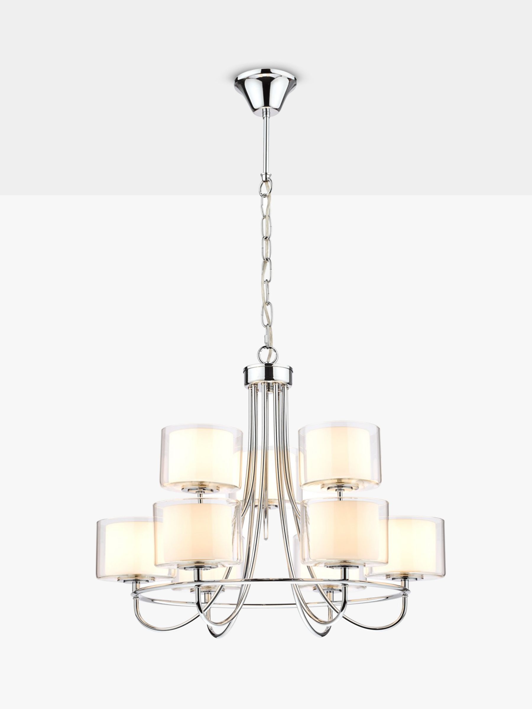 Photo of Laura ashley southwell 9 arm chandelier ceiling light polished nickel