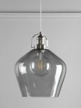 Laura Ashley Rye Glass Pendant Ceiling Light, Tinted Smoke