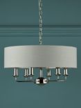 Laura Ashley Sorrento 6 Arm Ceiling Light, Polished Nickel/Silver