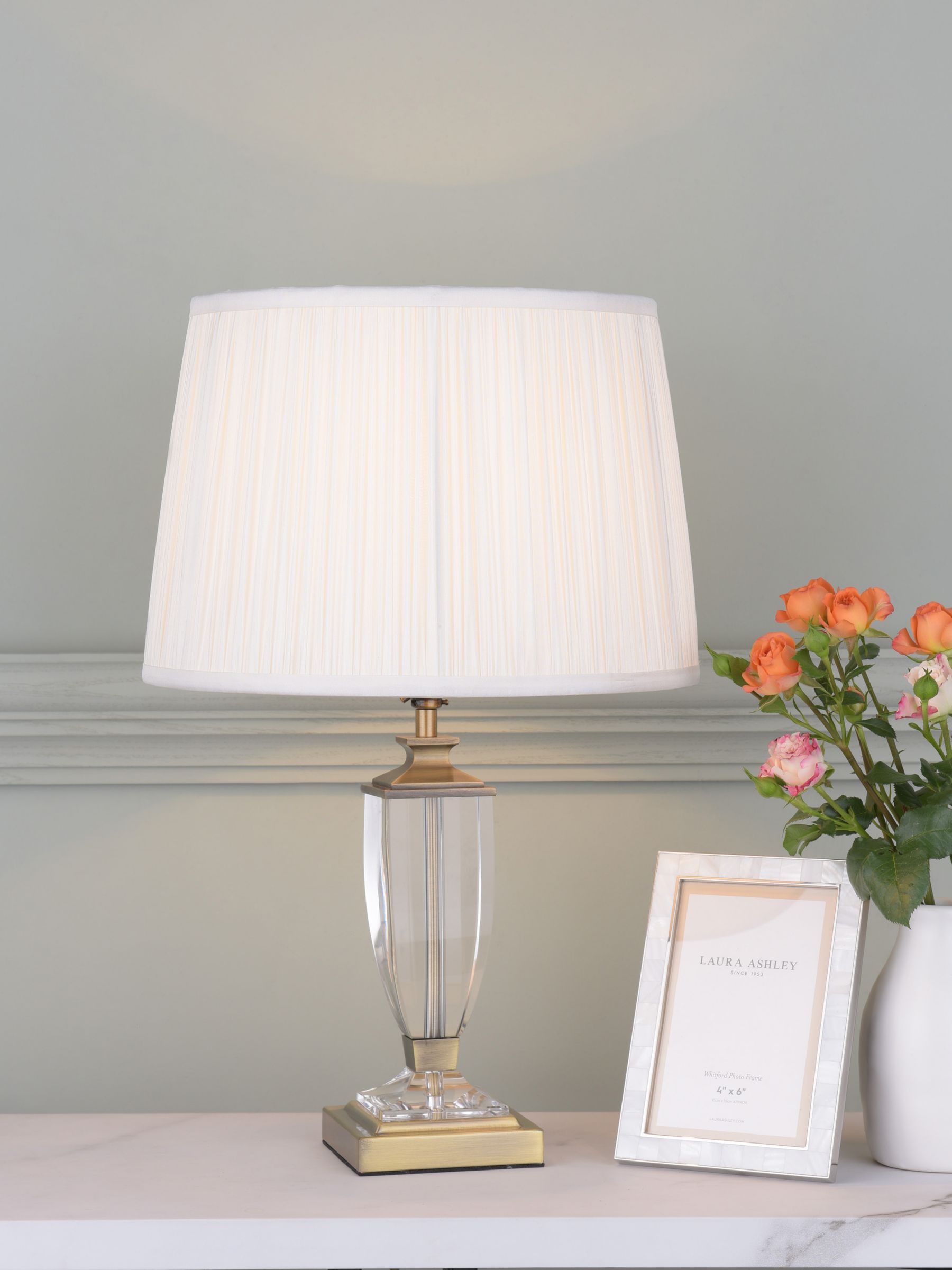 Laura Ashley Carson Crystal Table Lamp Small Antique Brass – The